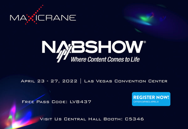 Maxicrane is thrilled to be among the exhibitors at this year’s National Association of Broadcasters (NAB) Show.